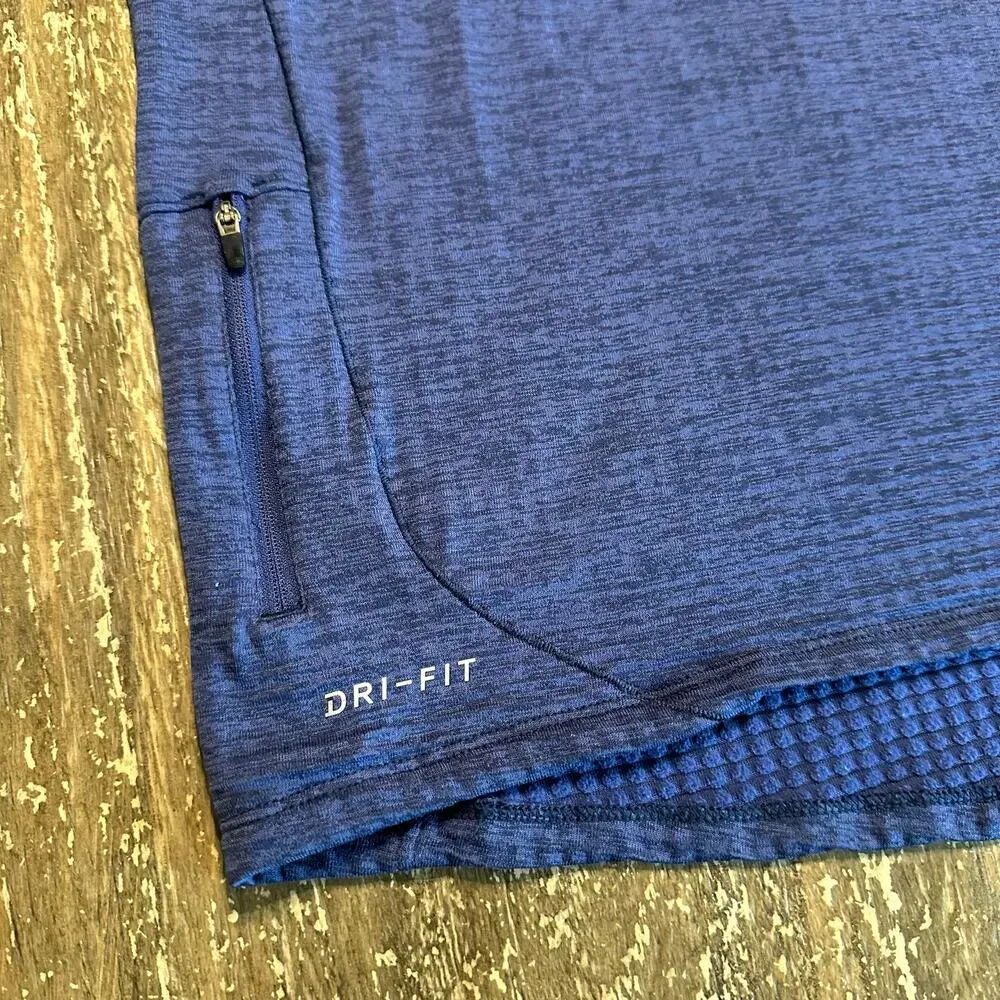 Nike Long Sleeve 1/4 Zip Dri-Fit Therma Running Top Pullover Blue Men’s Size L